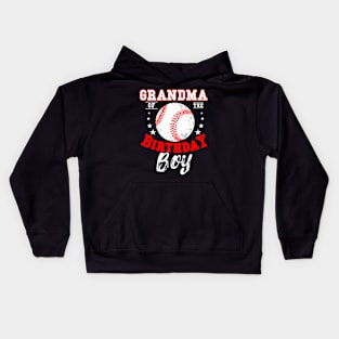 Grandma Of The Birthday Boy Baseball Kids Hoodie